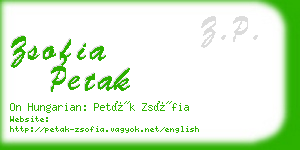 zsofia petak business card